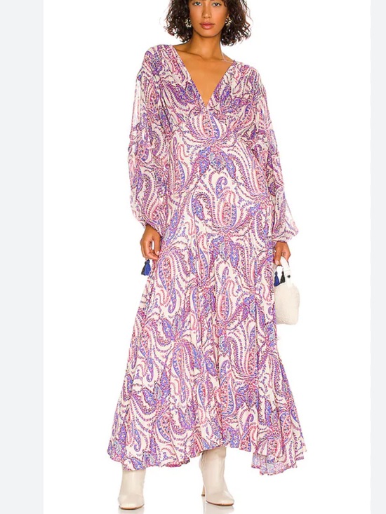 Free People Dresses & Skirts - Free people mirage tiered flowy maxi dress paisley print boho tassel sz 4